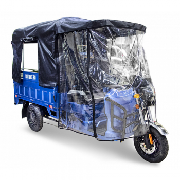 Тент защитный для грузового электротрицикла Rutrike 1500x1100 Титан с боковыми стенками