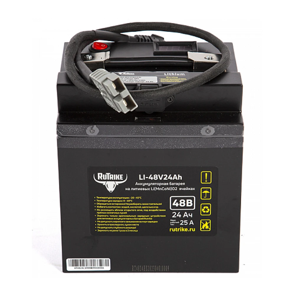 Литиевый тяговый аккумулятор RuTrike (18650 MnCoNi) 48V24A/H 1